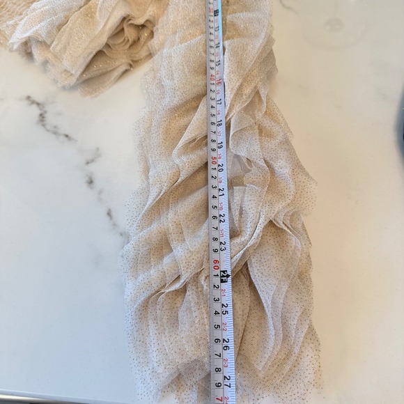 Anthropologie Lamarque Britney Ruffle Tulle Jacket Bolero Shrug Champagne Gold - Picture 16 of 16